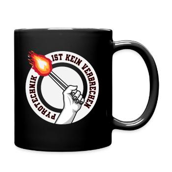 Pyrotechnik ist kein Verbrechen Fussball Fan - Tasse einfarbig - Schwarz - Rechts