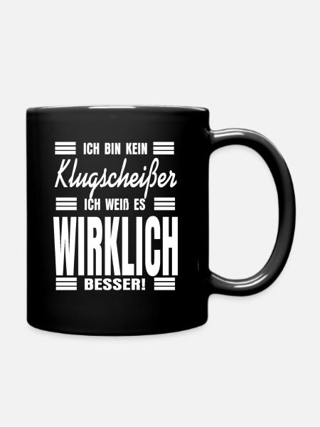 Besserwisser Universität Klassenbester - Tasse einfarbig - Schwarz
