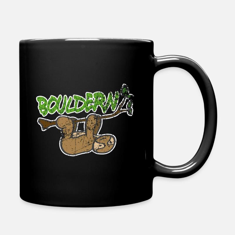 Vintage Bouldern Klettern Faultier Geschenk - Tasse einfarbig - Schwarz