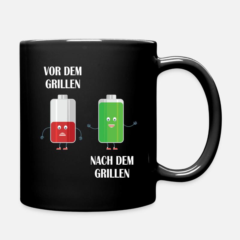 Vor dem grillen und nach dem grillen - Tasse einfarbig - Schwarz