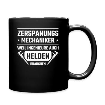 Zerspanungsmechaniker Zerspaner Spruch - Tasse einfarbig - Schwarz - Rechts