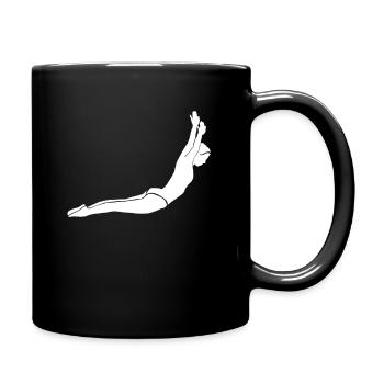 Trampoline gymnastics stretch somersault - Full Colour Mug - black - Right