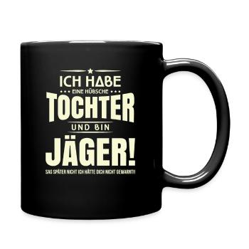 Jäger und Papa - Tasse einfarbig - Schwarz - Rechts