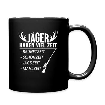 Jagen Jäger Jägerin - Tasse einfarbig - Schwarz - Rechts