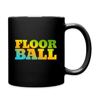 Unihockey Hobby in leuchtenden Farben - Tasse einfarbig - Schwarz - Rechts