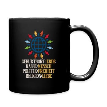 Anti Rassismus Sprüche - Tasse einfarbig - Schwarz - Rechts
