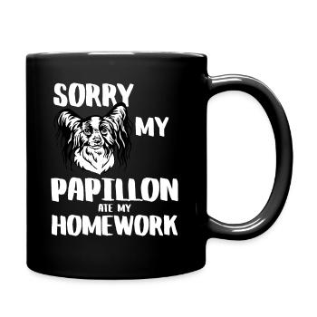 DÉSOLÉ MON PAPILLON A MANGÉ MA TÂCHE - Mug uni - noir - Droite