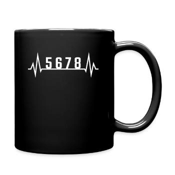 Line Dance Herzschlag Linedance Heartbeat - Tasse einfarbig - Schwarz - Rechts