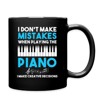 Piano musician keyboard pianist teacher - Full Colour Mug - black - Right