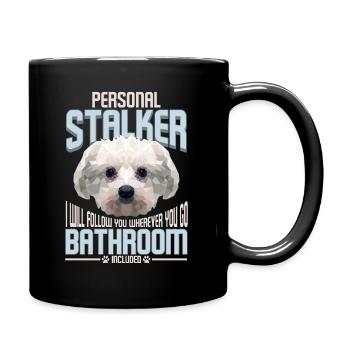 Chien harceleur graphique graphique maltais têtu - Mug uni - noir - Droite