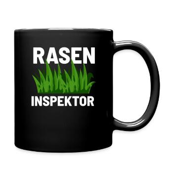 Raseninspektor Rasenmähen - Tasse einfarbig - Schwarz - Rechts