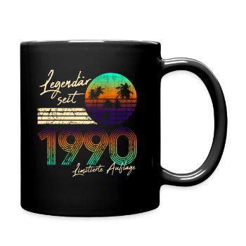 30. Geburtstag Männer Legendär Seit 1990 Vintage - Tasse einfarbig - Schwarz - Rechts