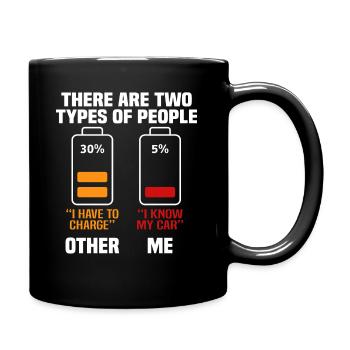 Cadeau drôle de voiture électrique - Mug uni - noir - Droite
