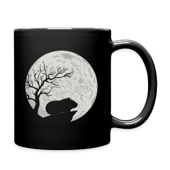 Cadeau d'Halloween cochon d'Inde pleine lune - Mug uni - noir - Droite