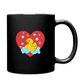 Badeente Gummiente - Tasse einfarbig - Schwarz - Rechts