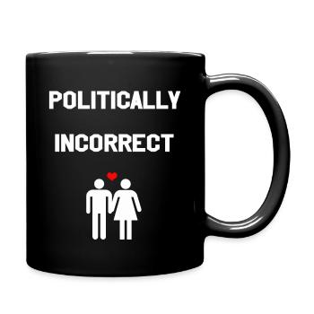hetero politisch inkorrekt Geschenk - Tasse einfarbig - Schwarz - Rechts