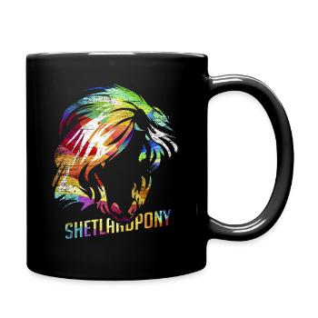 Shetlandpony - Tasse einfarbig - Schwarz - Rechts
