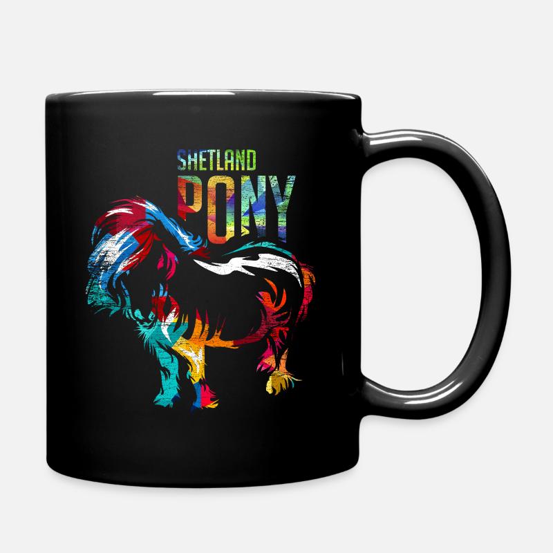 Shetlandpony Pferd - Tasse einfarbig - Schwarz