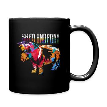 Shetlandpony - Tasse einfarbig - Schwarz - Rechts