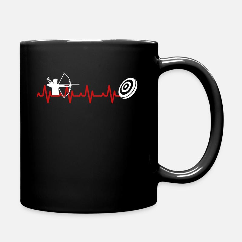 Lustige Bogenschießen-Herzschlag-Geschenke - Tasse einfarbig - Schwarz