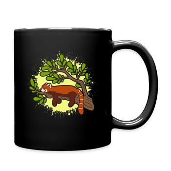 Chemise Panda rouge somnolent drôle - Mug uni - noir - Droite