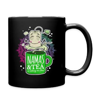 Tee Yoga Entspannung Teetrinker - Tasse einfarbig - Schwarz - Rechts