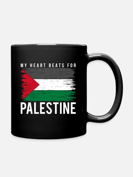 Palästina Herz - Tasse einfarbig - Schwarz