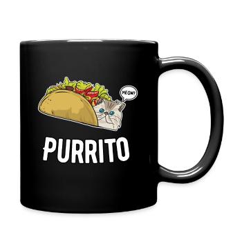 Purrito burrito taco cat - Full Colour Mug - black - Right