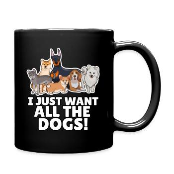 Dog dogs dog lovers - Full Colour Mug - black - Right