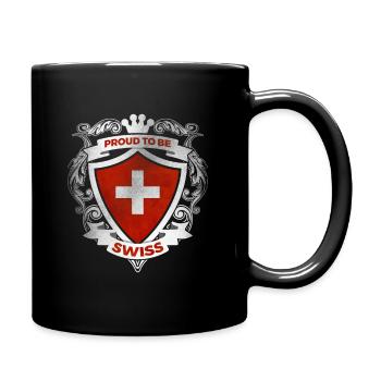 Schweiz - Tasse einfarbig - Schwarz - Rechts