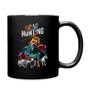 Schleppjagd Jagdreiten Hundesport - Tasse einfarbig - Schwarz - Rechts