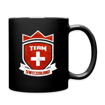 Schweiz - Tasse einfarbig - Schwarz - Rechts