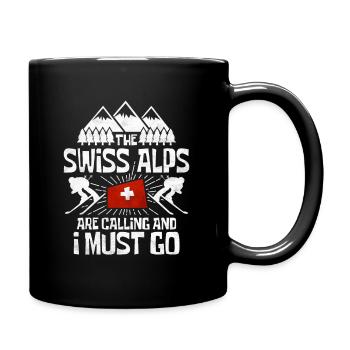 Schweiz Schweizer Geschenkidee - Tasse einfarbig - Schwarz - Rechts