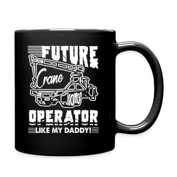 Futur opérateur de grue comme mon papa - Mug uni - noir - Droite