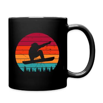 Snowboarden Snowboard Snowboarder Geschenkidee - Tasse einfarbig - Schwarz - Rechts