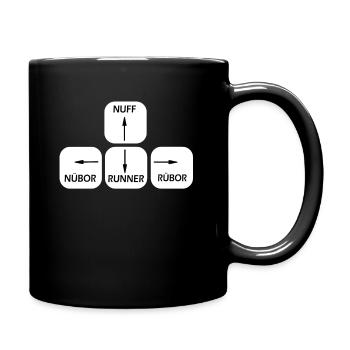 Tastatur Sächsisch - Tasse einfarbig - Schwarz - Rechts