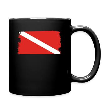 Taucher Flagge - Tasse einfarbig - Schwarz - Rechts