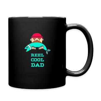 Reel Cool Dad Fishing Father Fisher Family Papa Gi - Full Colour Mug - black - Right