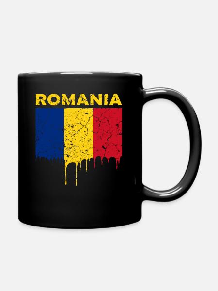 Rumänien - Tasse einfarbig - Schwarz