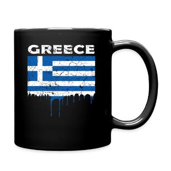 Greece flag - Full Colour Mug - black - Right