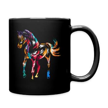 Arabisches Pferd Araber - Tasse einfarbig - Schwarz - Rechts