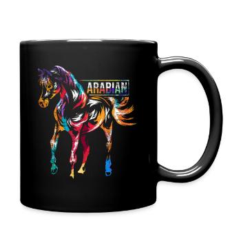 Araber Pferderasse - Tasse einfarbig - Schwarz - Rechts