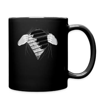 Piano Klavier - Tasse einfarbig - Schwarz - Rechts