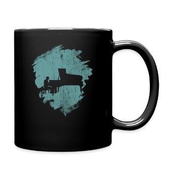Piano Klavier - Tasse einfarbig - Schwarz - Rechts