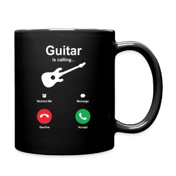 Gitarre - Tasse einfarbig - Schwarz - Rechts