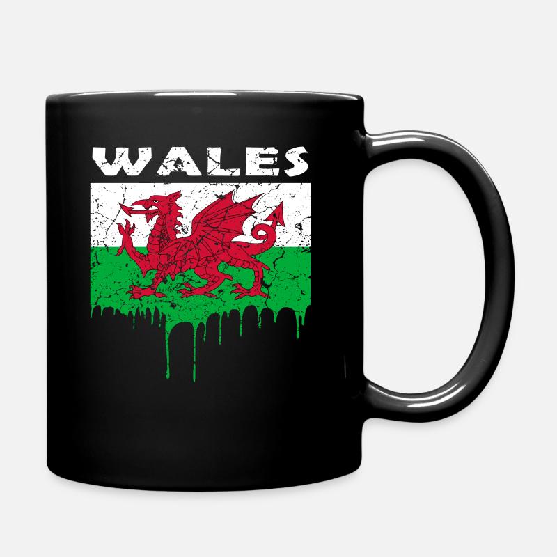Wales Flagge - Tasse einfarbig - Schwarz