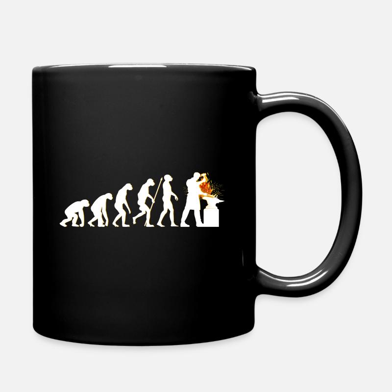 Hufschmied Evolution Schmied Geschenk - Tasse einfarbig - Schwarz