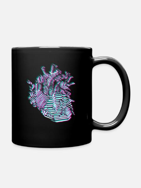 Vaporwave esthétique coeur synthwave rétro cadeau - Mug uni - noir