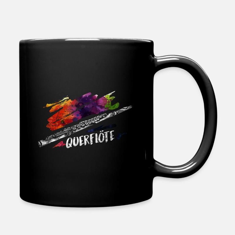 Querflöte Geschenk - Tasse einfarbig - Schwarz