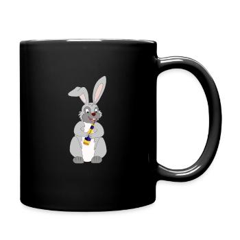 Lapin de bière osterhase buveur de bière cadeau Pâques - Mug uni - noir - Droite